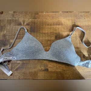 PINK Victoria's Secret Light Gray where everywhere Bra